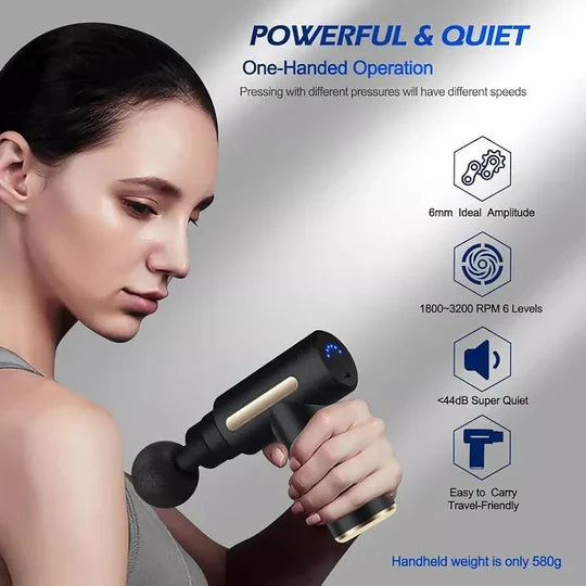 Mini Massage Gun – Portable Deep Tissue Percussion Massager with 6 Speeds