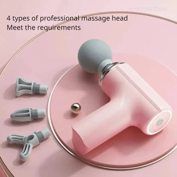 Handheld Deep Tissue Massage Gun – 4 Heads, 6 Speeds, Portable Pain Relief